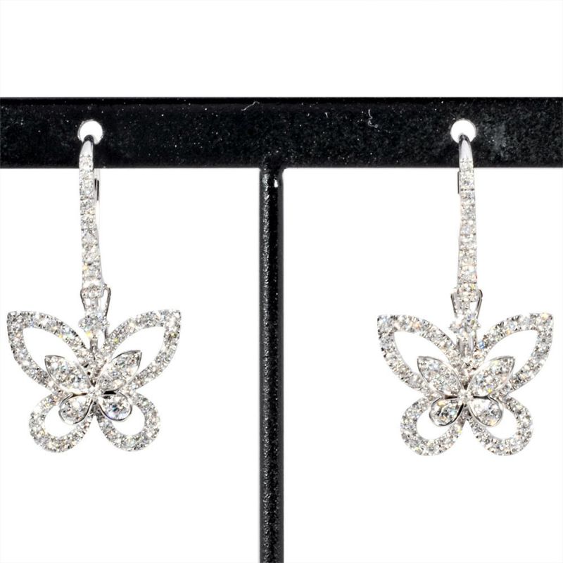 グラフ GRAFF バタフライ シルエット ピアス ダイヤモンド RGE1617