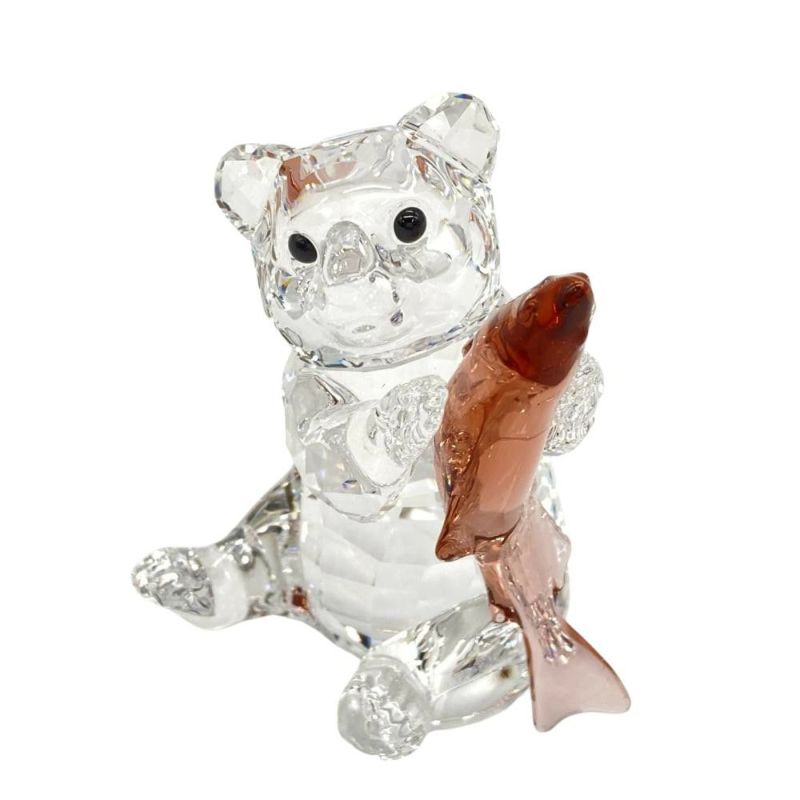スワロフスキー SWAROVSKI BEAR WITH FISH クマと魚 オブジェ 置物