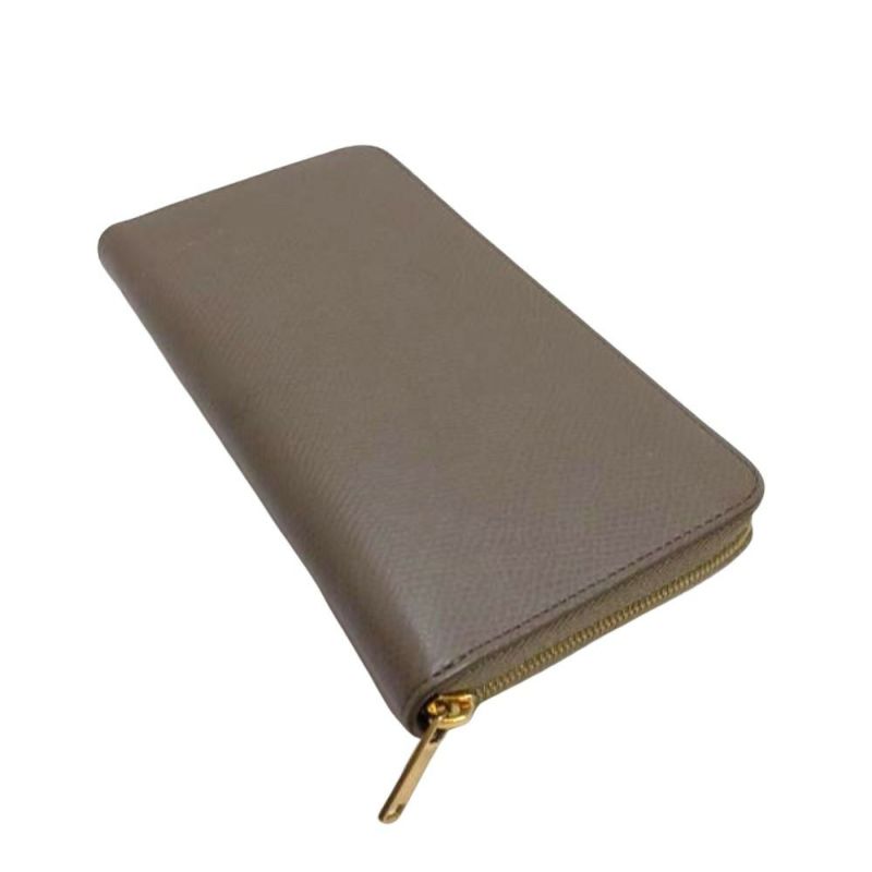 セリーヌ CELINE ラージ ジップドウォレット 長財布 レザー グレー