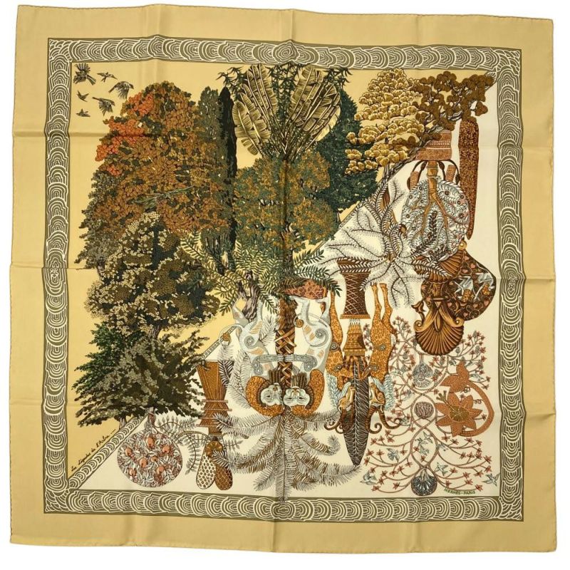 HERMES エルメスプリーツスカーフ　 ベージュ　ブラウン　ゴールド 楽天市場】エルメス プリーツスカーフの通販