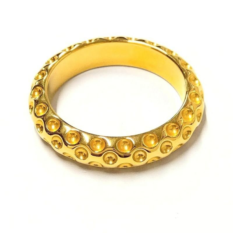 HERMES エルメス スカーフリング ゴールドカラー ドット ディンプル エルメス HERMES ドット スカーフリング GPg ゴールド【中古