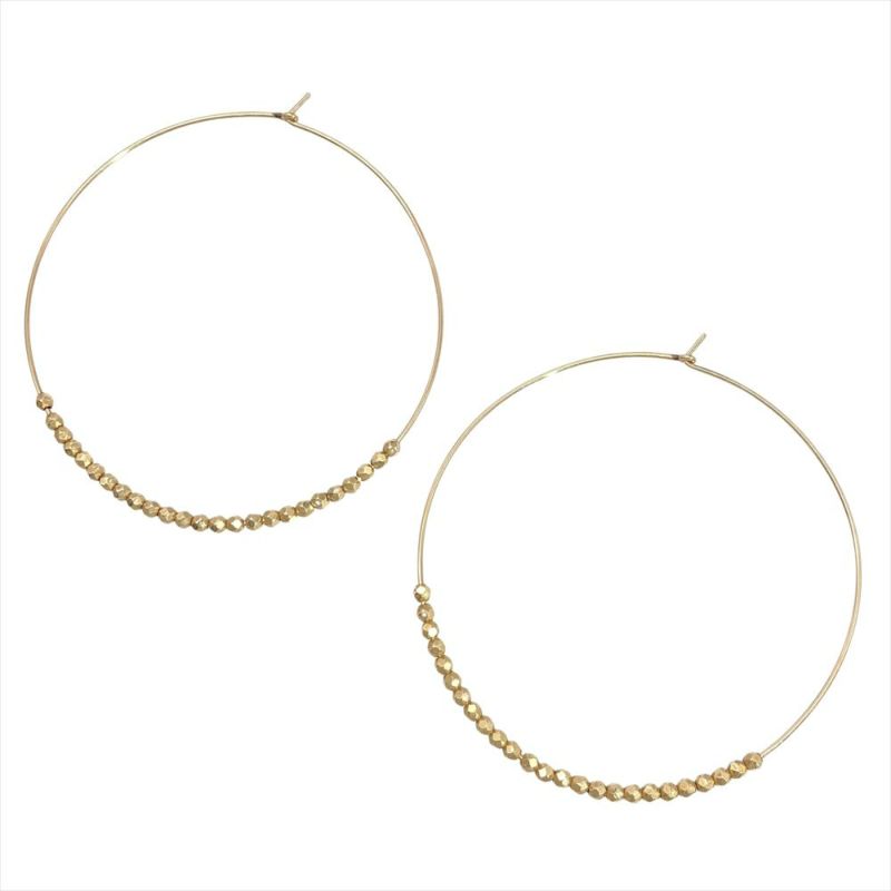 COCOSHNIK ココシュニック　K10 YG/WG フープピアス K10ラップチェーン フープピアス（YG×WG）小 （ピアス・イヤリング