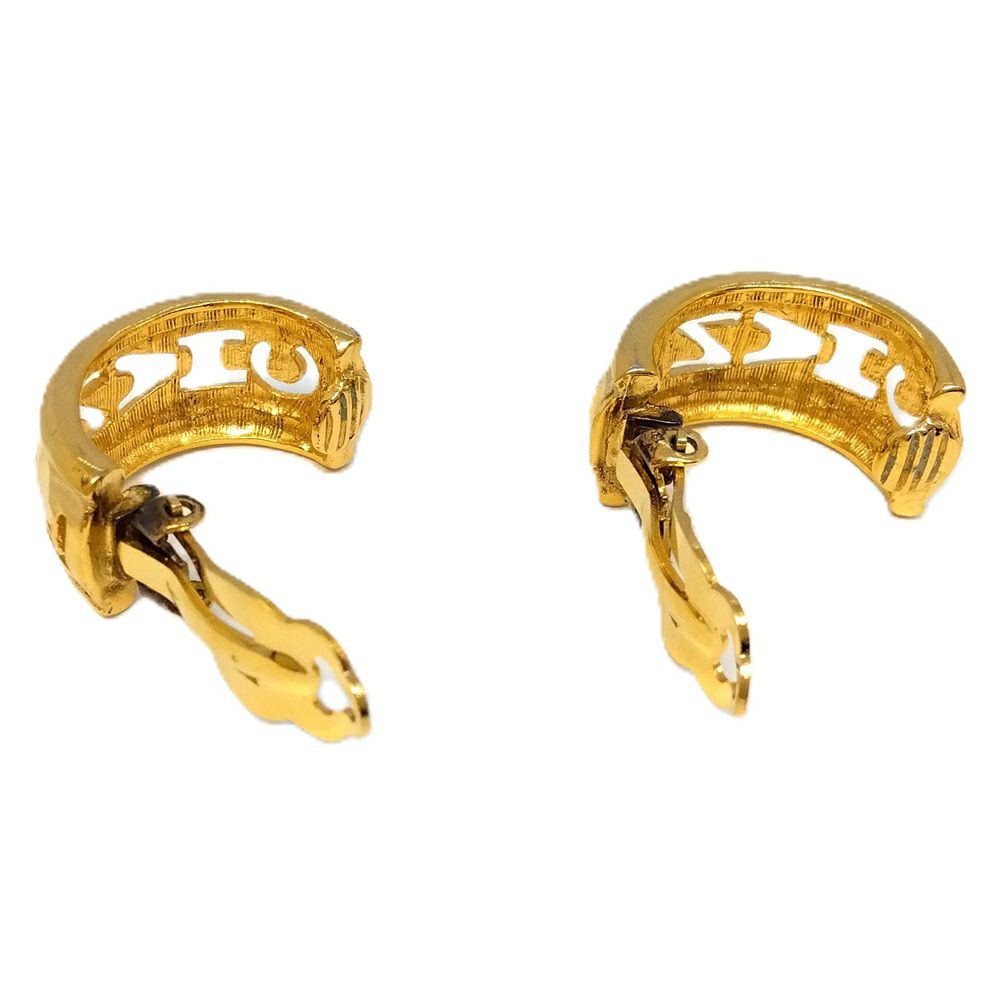 CHANEL フープ ロゴ イヤリング ヴィンテージ シャネル ゴールド シャネル CHANEL イヤリング ゴールド ロゴ ハーフフープ 2317【中古