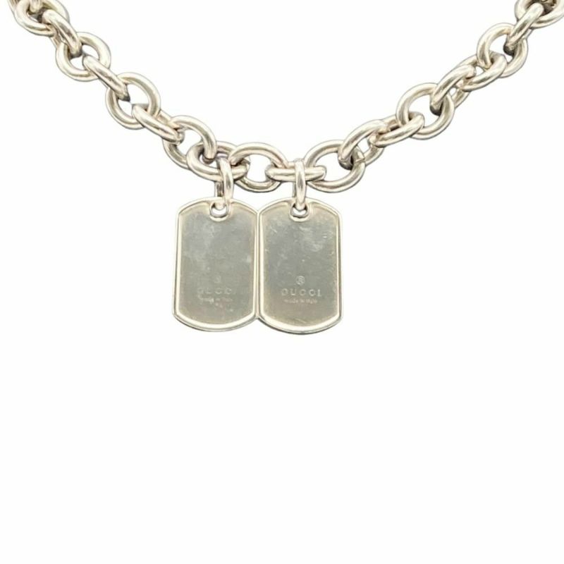 グッチ GUCCI ドッグタグ チェーン ネックレス SV925 希少 グッチ GUCCI ドッグタグ ネックレス SV925 55.8g シルバー ユニ