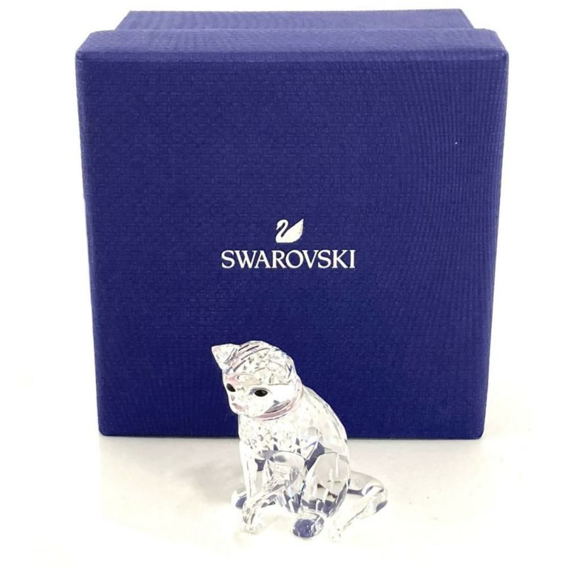 スワロフスキー SWAROVSKI 猫のお母さん オブジェ 置物 5465836 クリア