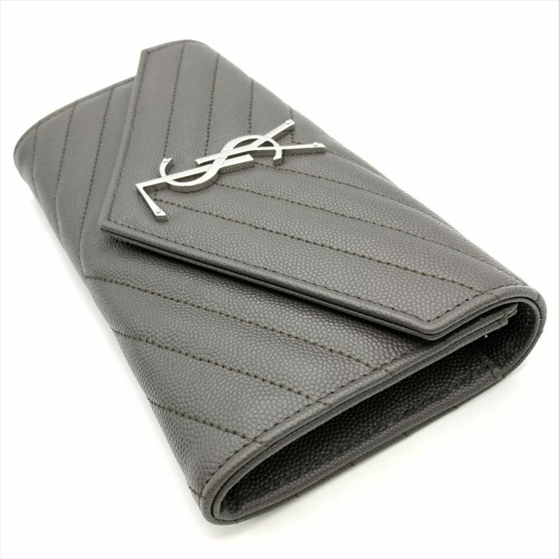 サンローラン SAINT LAURENT カサンドラ Vステッチ 長財布 レザー