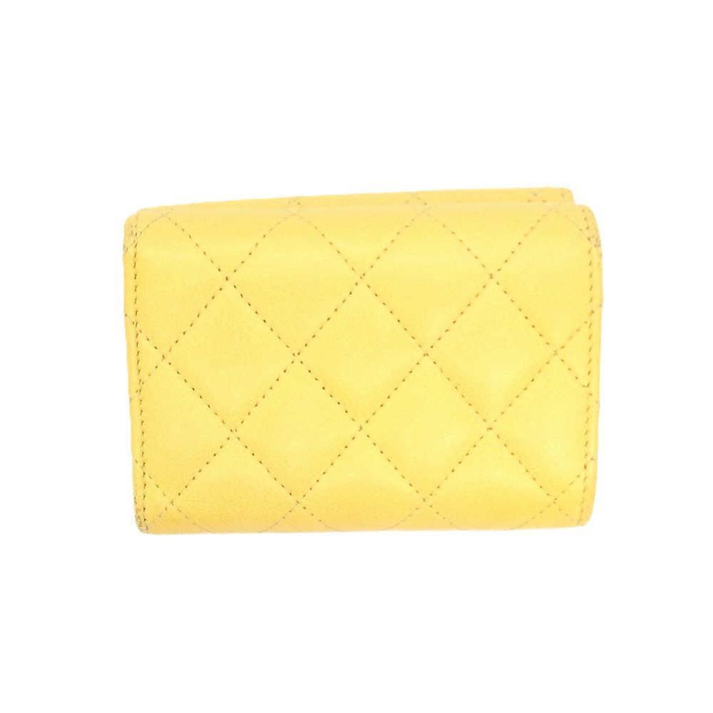 シャネル CHANEL ココマーク 三つ折り財布 キャビアスキン AP296