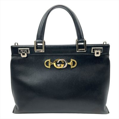 グッチ GUCCI ズゥミ ミディアム トップハンドル ハンドバッグ レザー