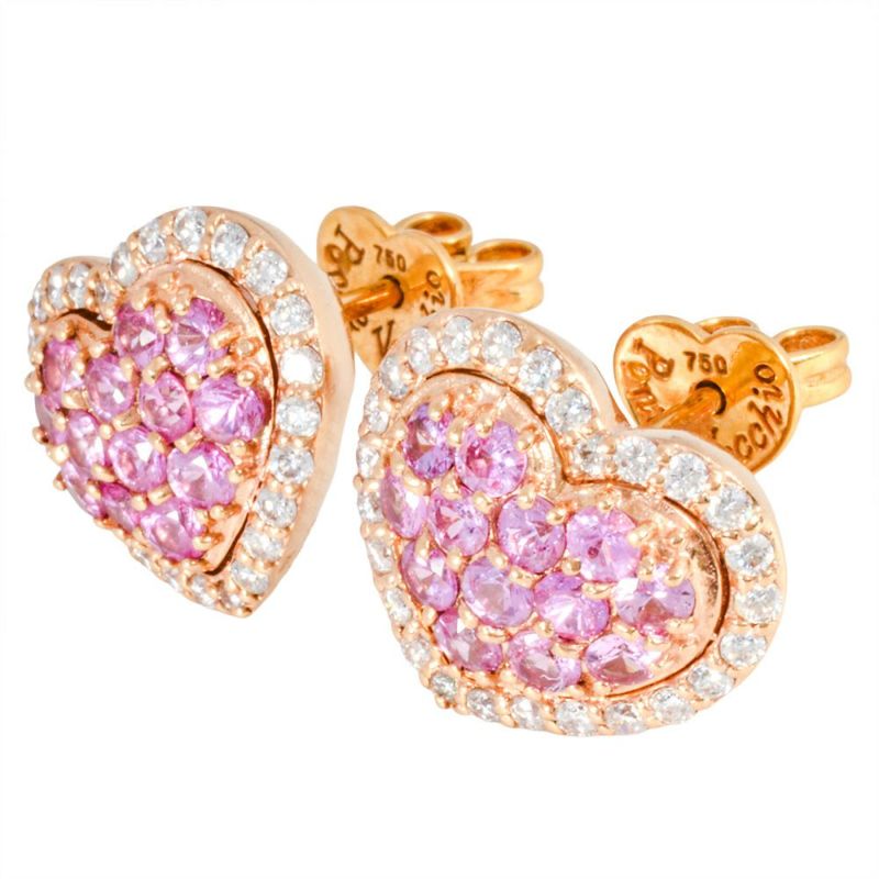 ポンテヴェキオ Ponte Vecchio ハート ピアス サファイア 計1.24ct