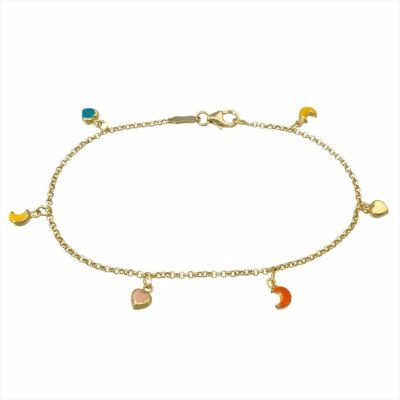 ポンテヴェキオ Ponte Vecchio ハート ムーン ブレスレット K18YG 2.9g